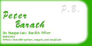 peter barath business card